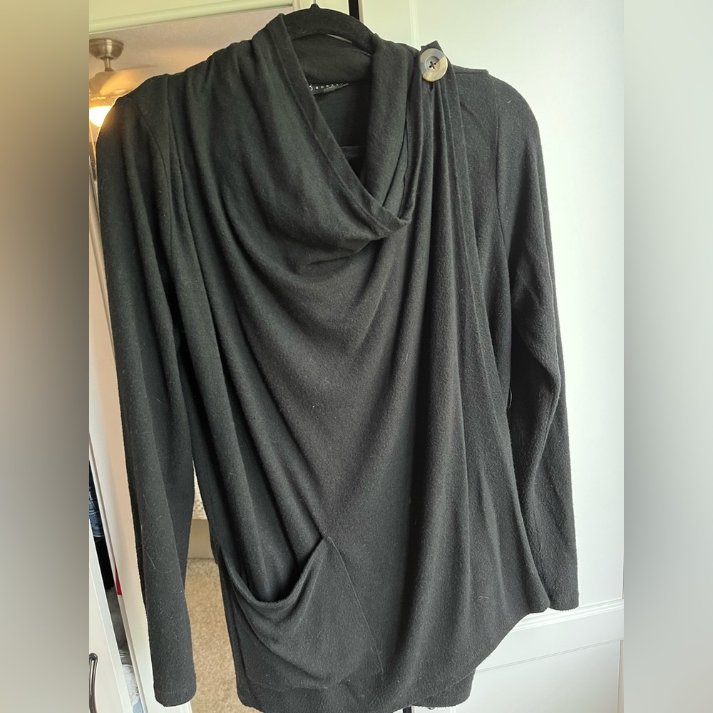 Black wrap sweater